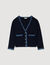 Cárdigan con detalles denim