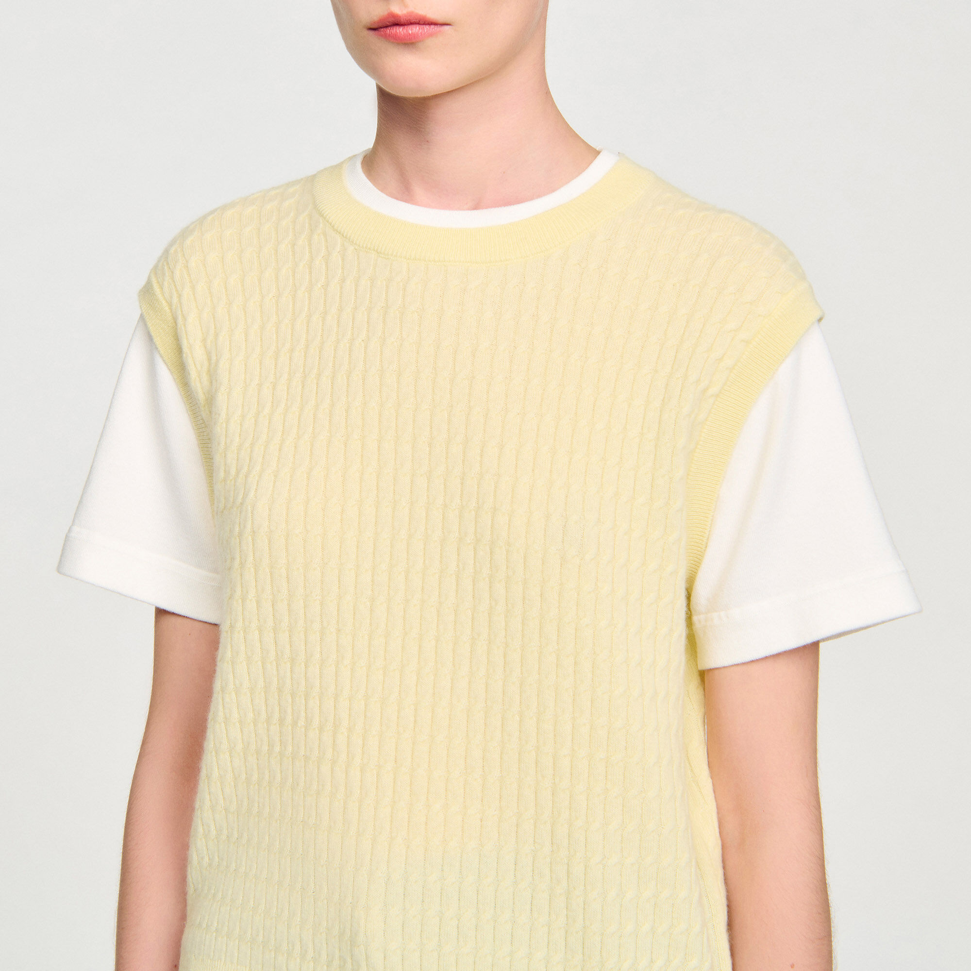Jersey de punto de dos materiales