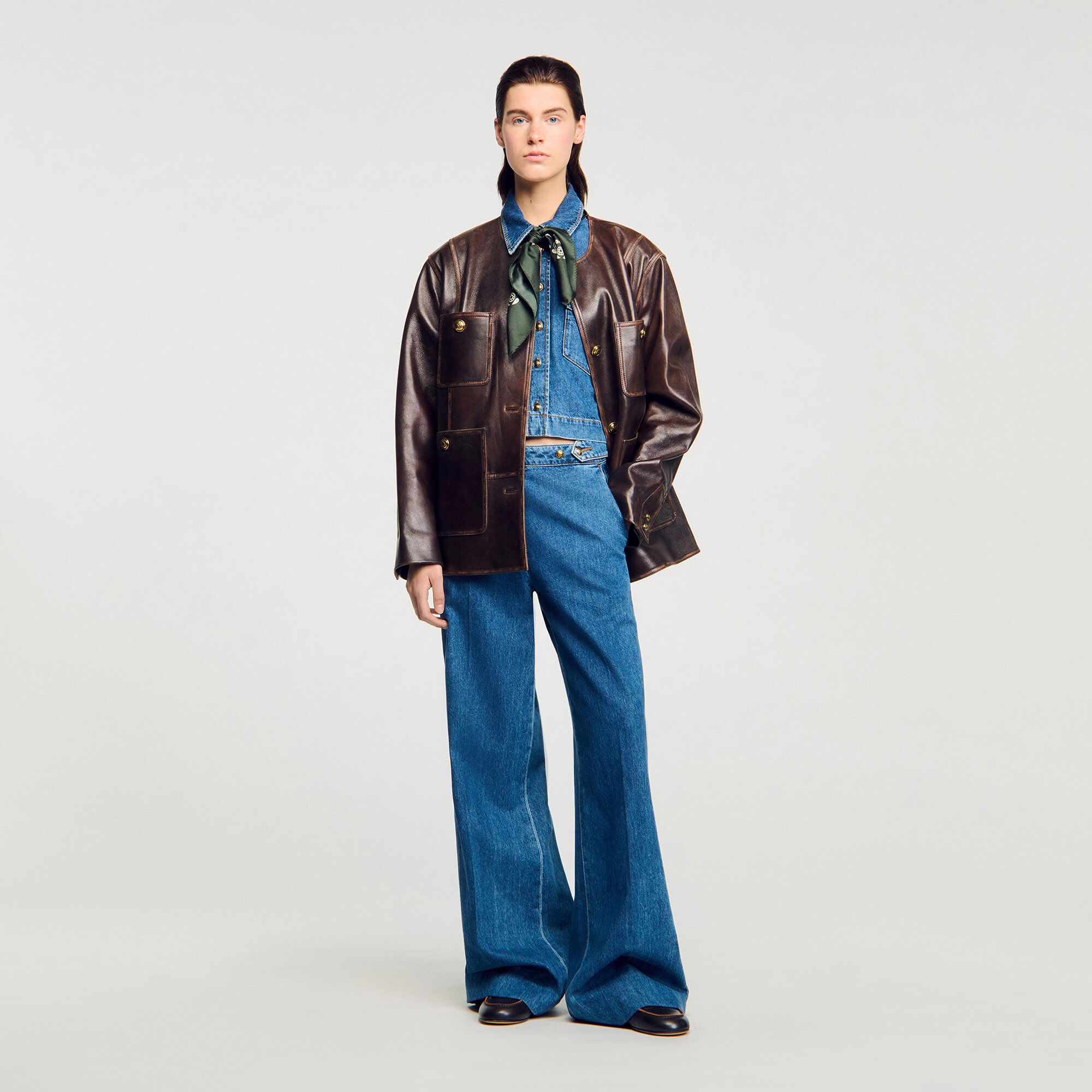 Camisa corta de denim