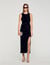 Vestido largo abierto con strass