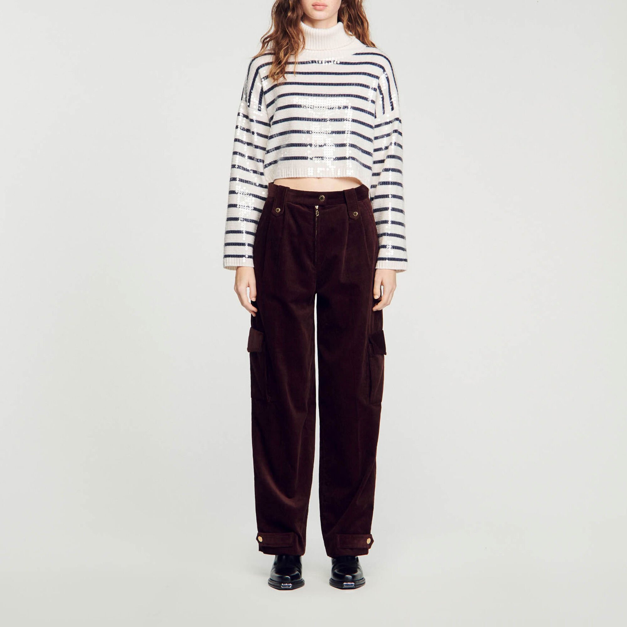 Pantalón cargo de terciopelo