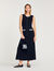 Vestido largo con detalles de ganchillo