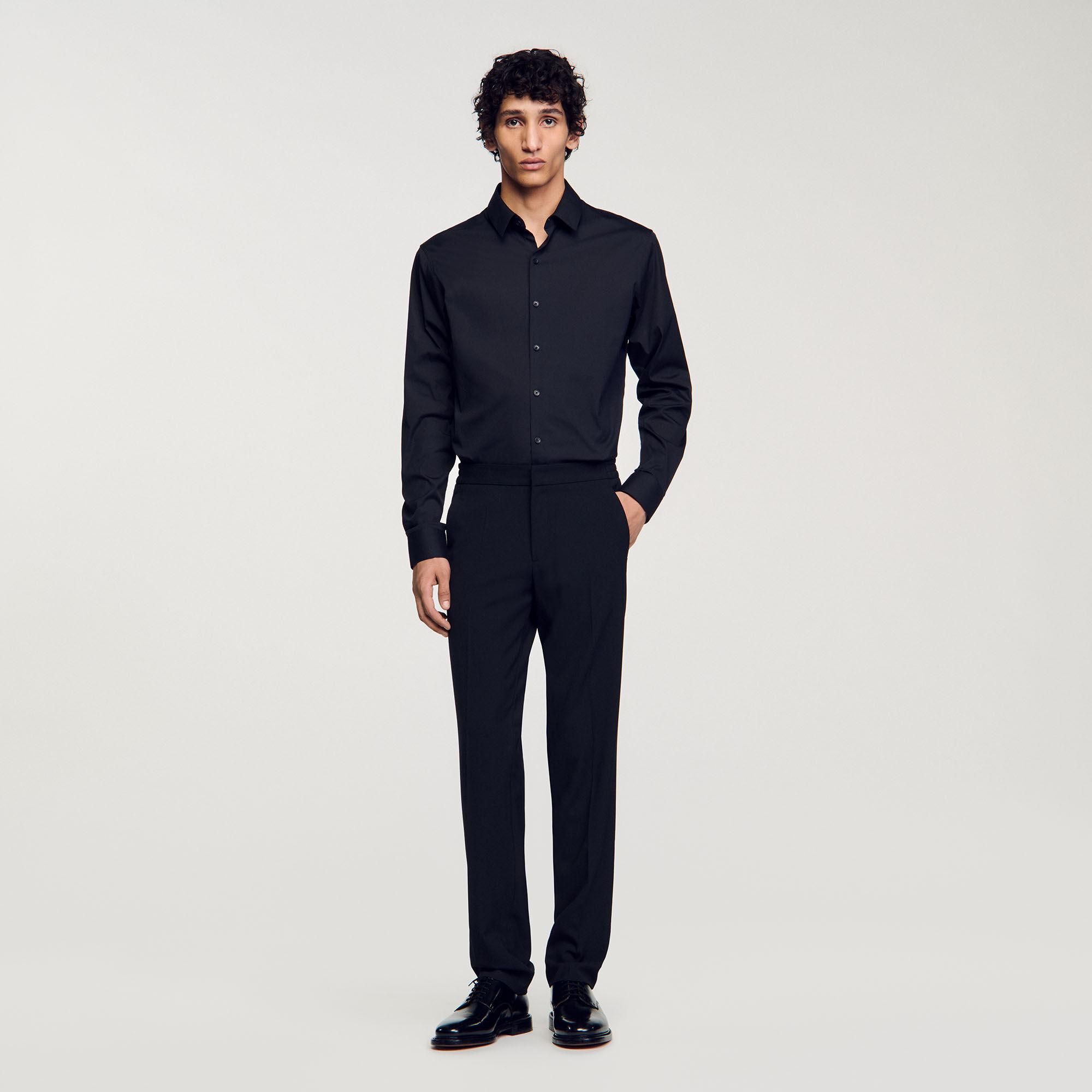 Camisa ajustada de algodón stretch