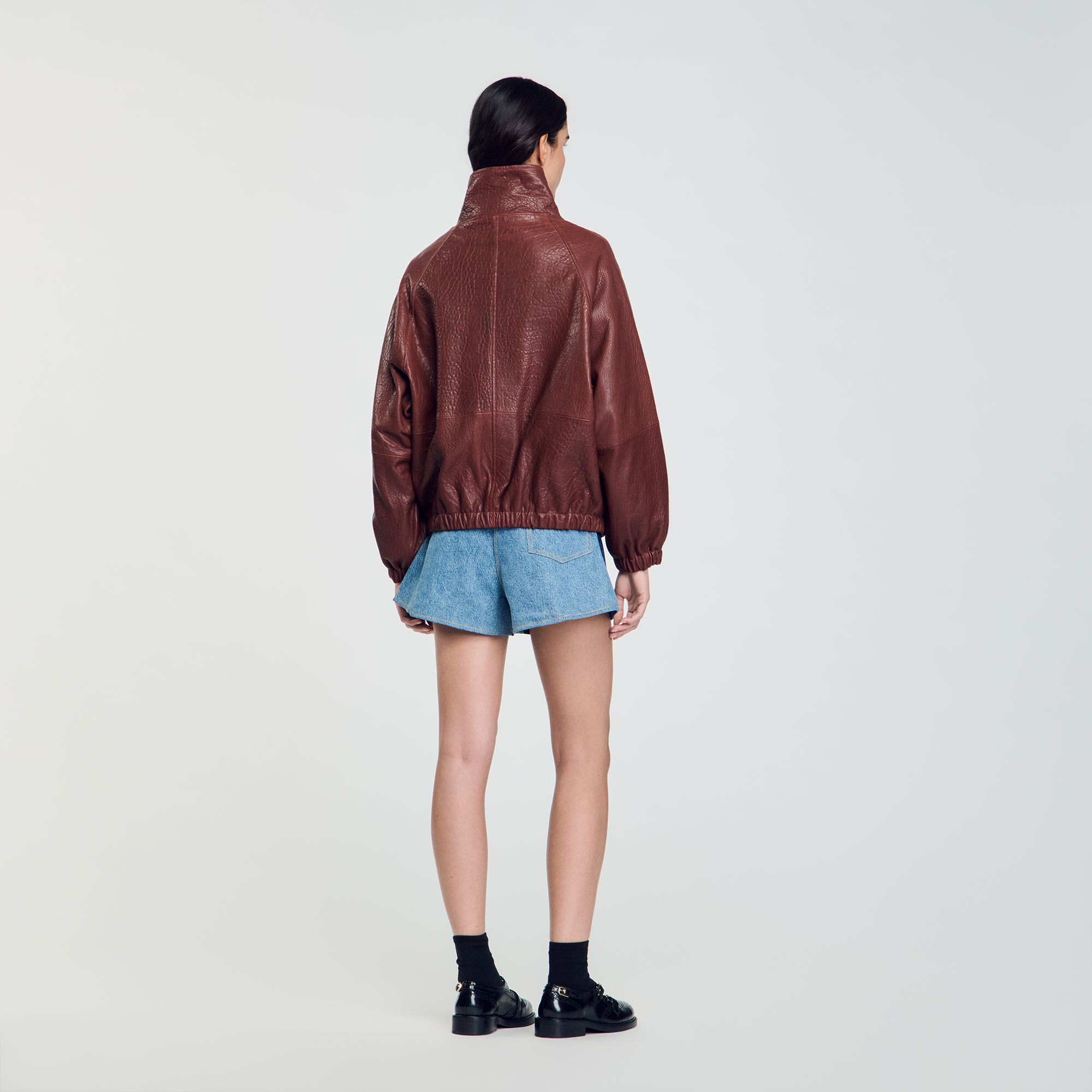 Cazadora de cuero oversize