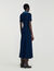 Vestido largo de punto cuello denim