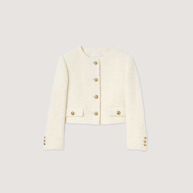 Chaqueta corta de tejido de rizo