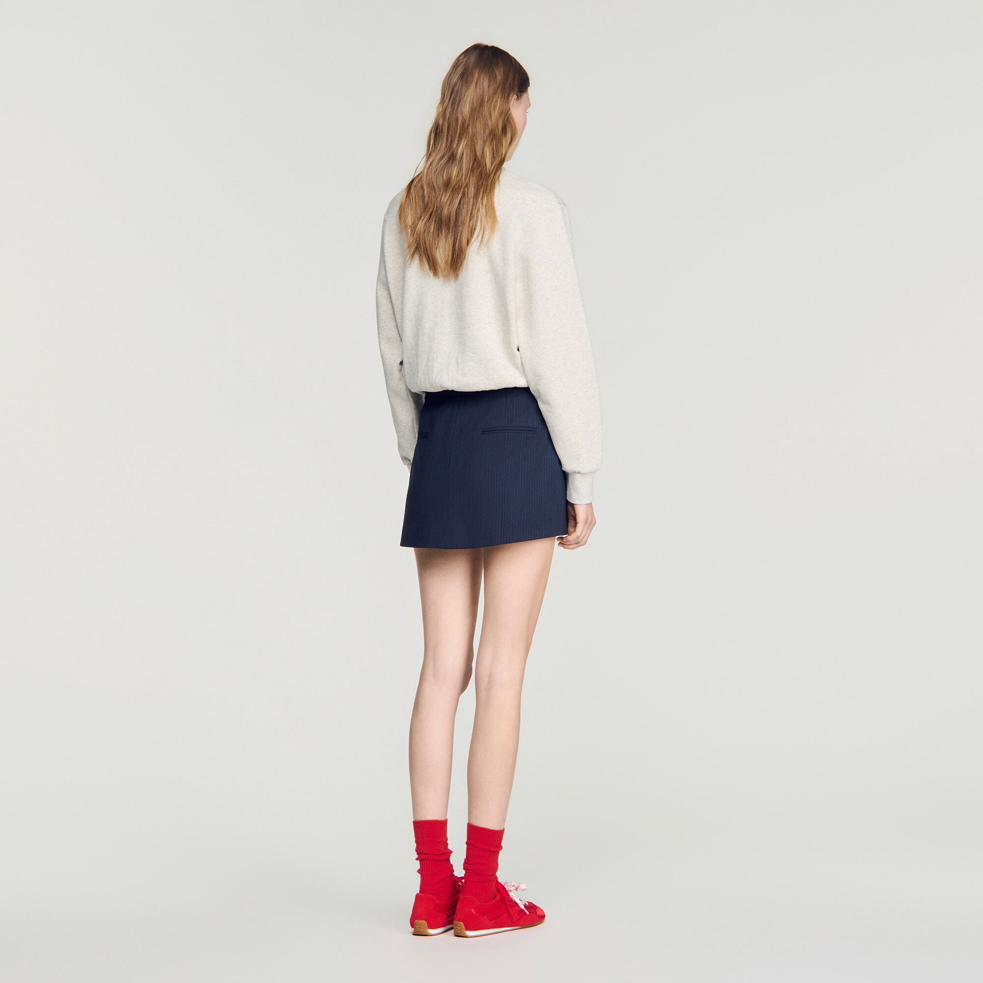 Falda pantal&oacute;n a rayas de lana