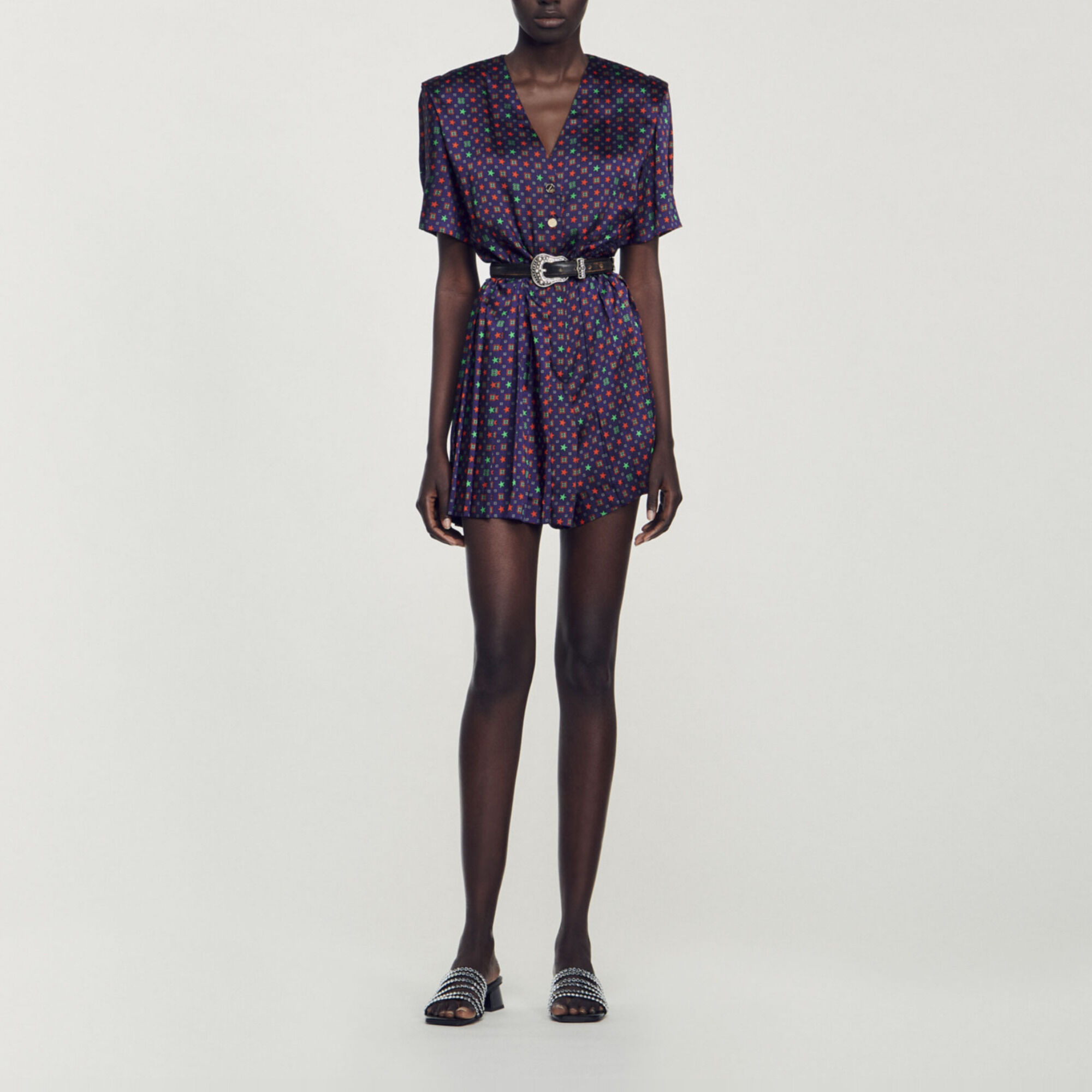 Mono corto satinado estampado