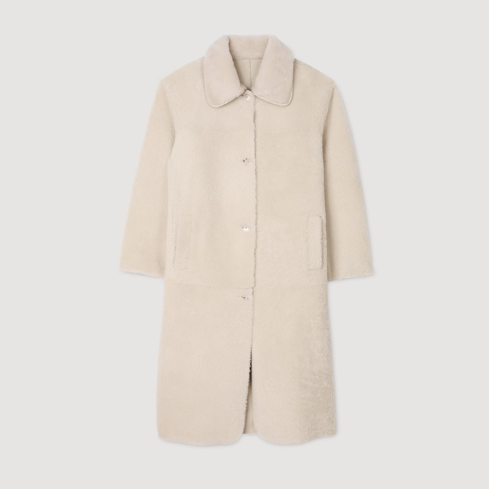 Abrigo de cuero con lana