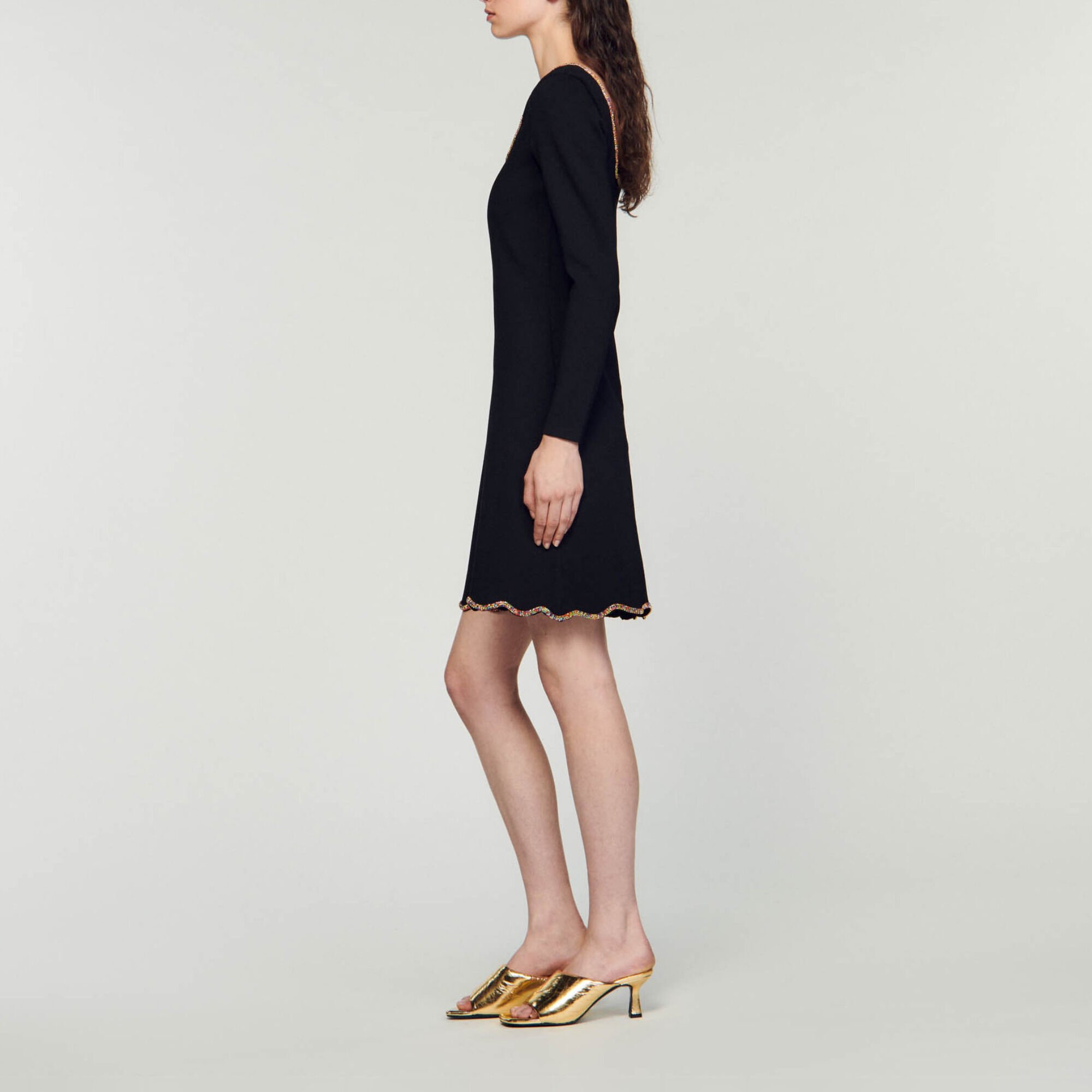 Vestido corto de terciopelo