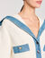 Cárdigan con detalles denim