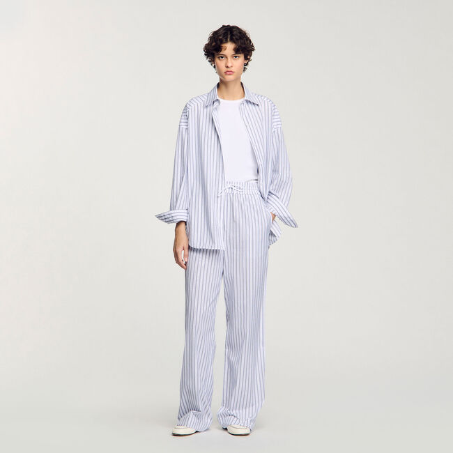 Pantalón a rayas con brillantes