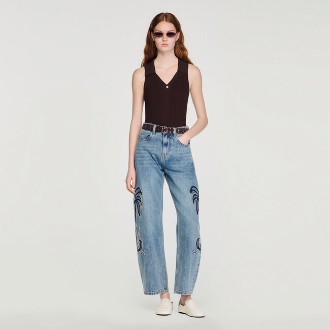 Body de canal&eacute; con cuello polo