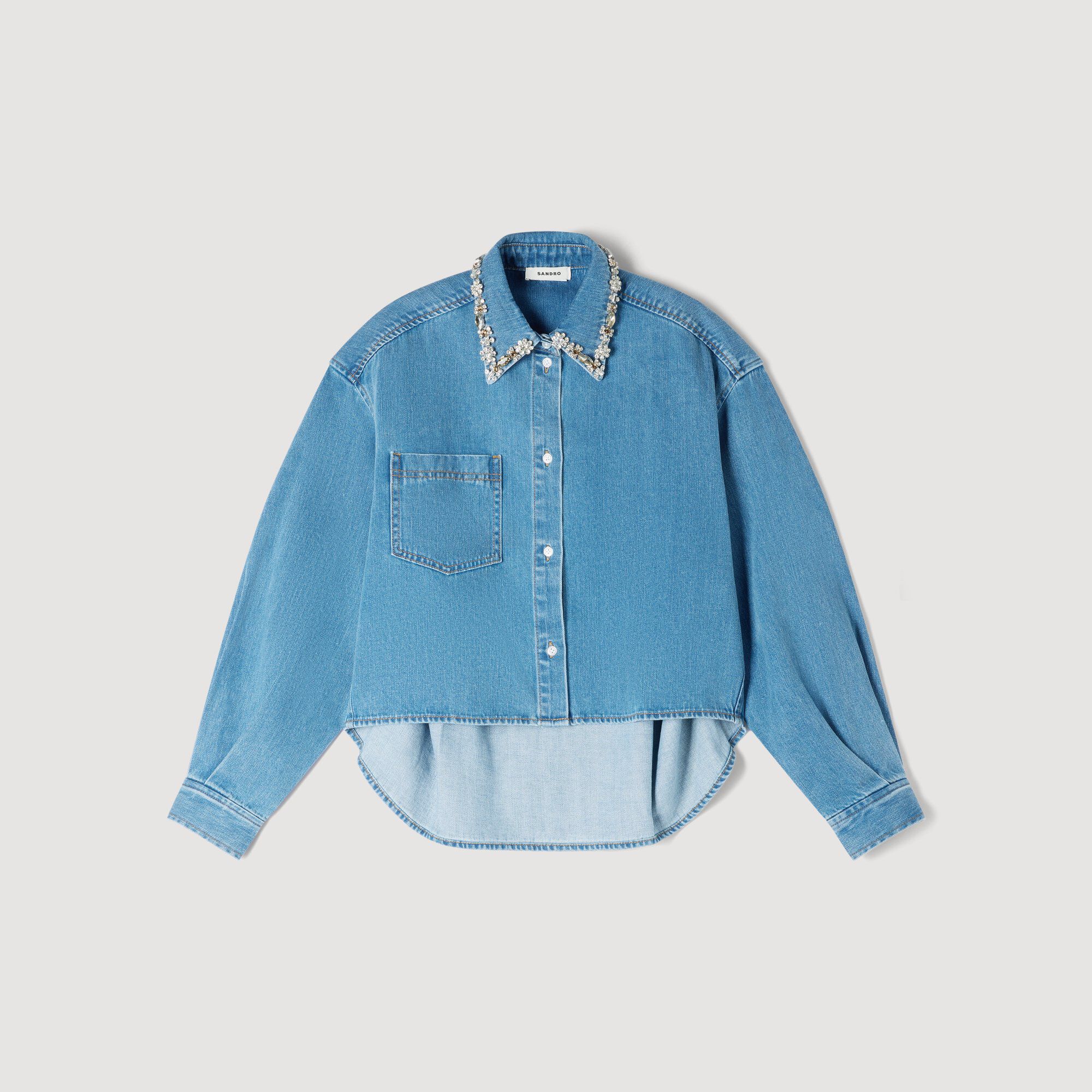Camisa vaquera con strass