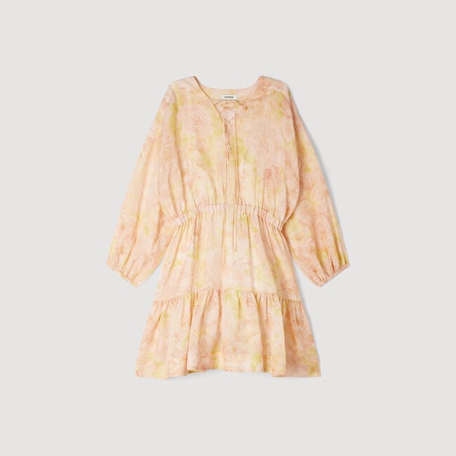 Vestido corto estampado de flores