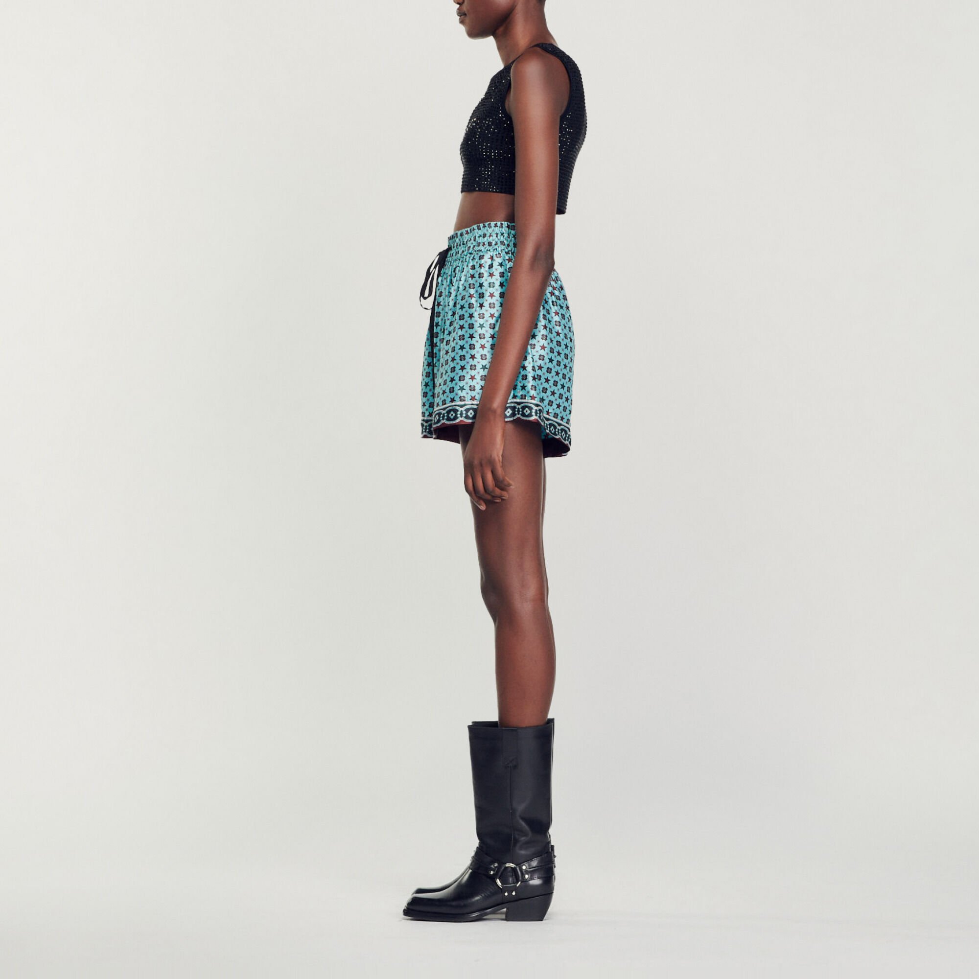 Short fluido estampado