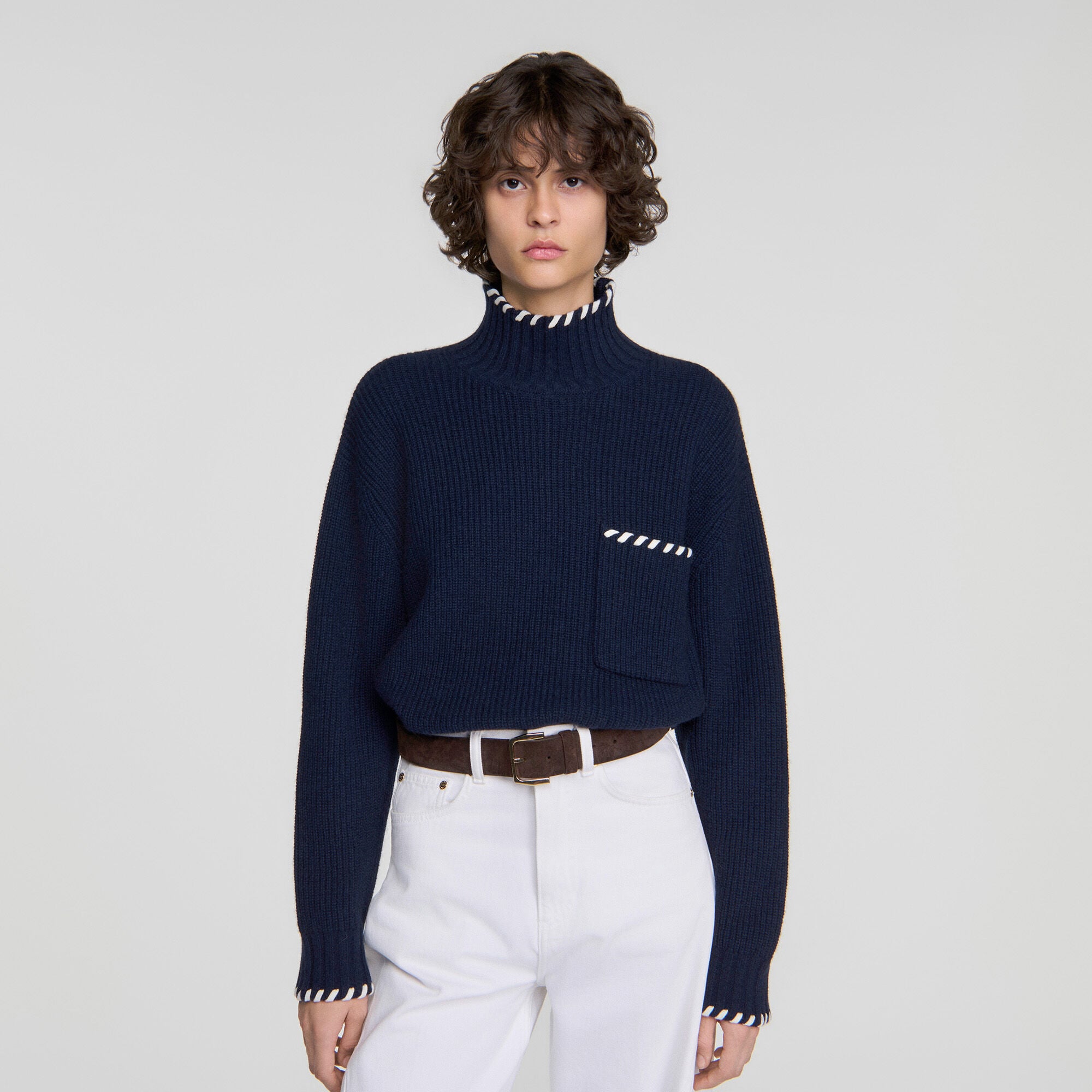 Jersey de lana con trenzados - Mujer | Sandro