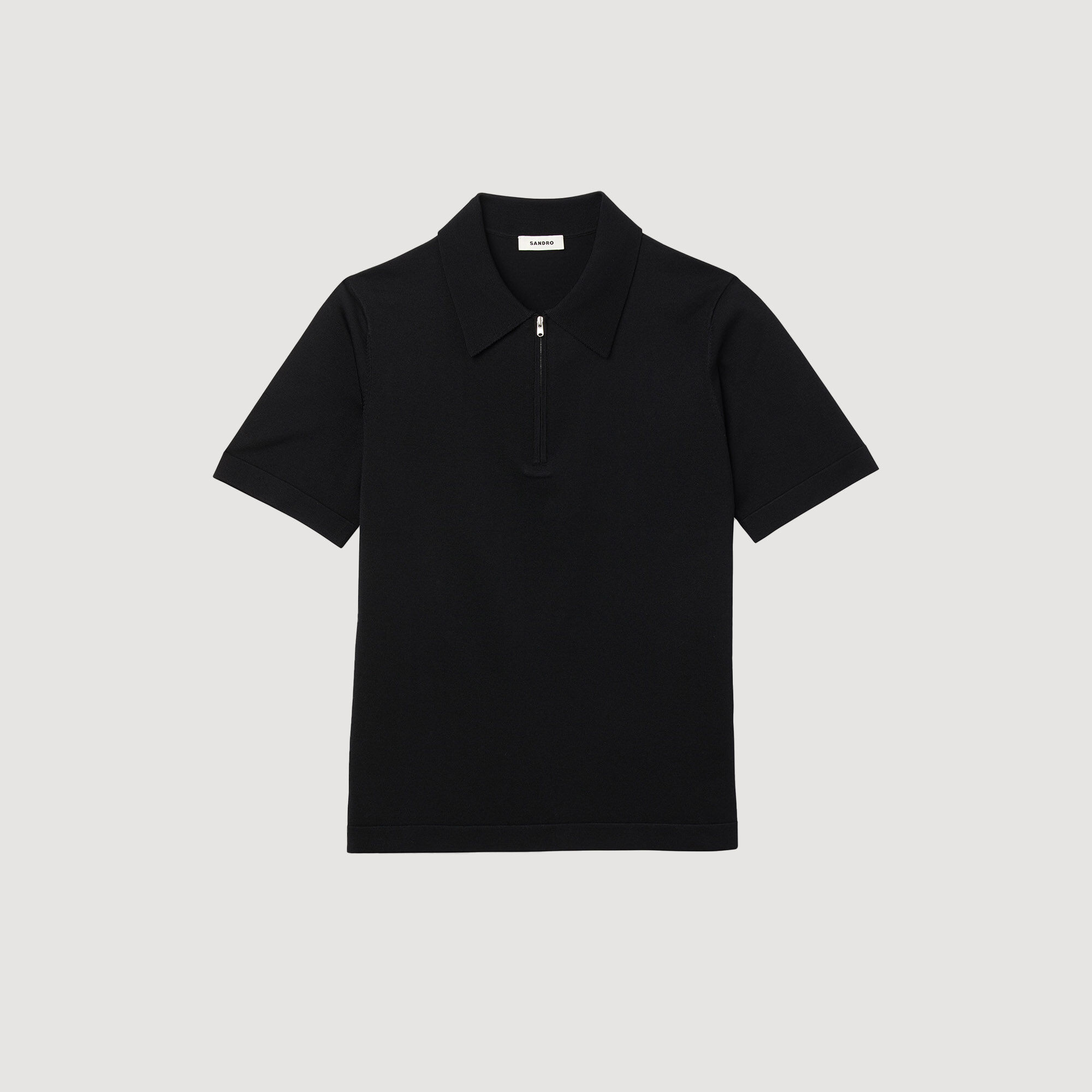 Polo de punto con cuello con cremallera