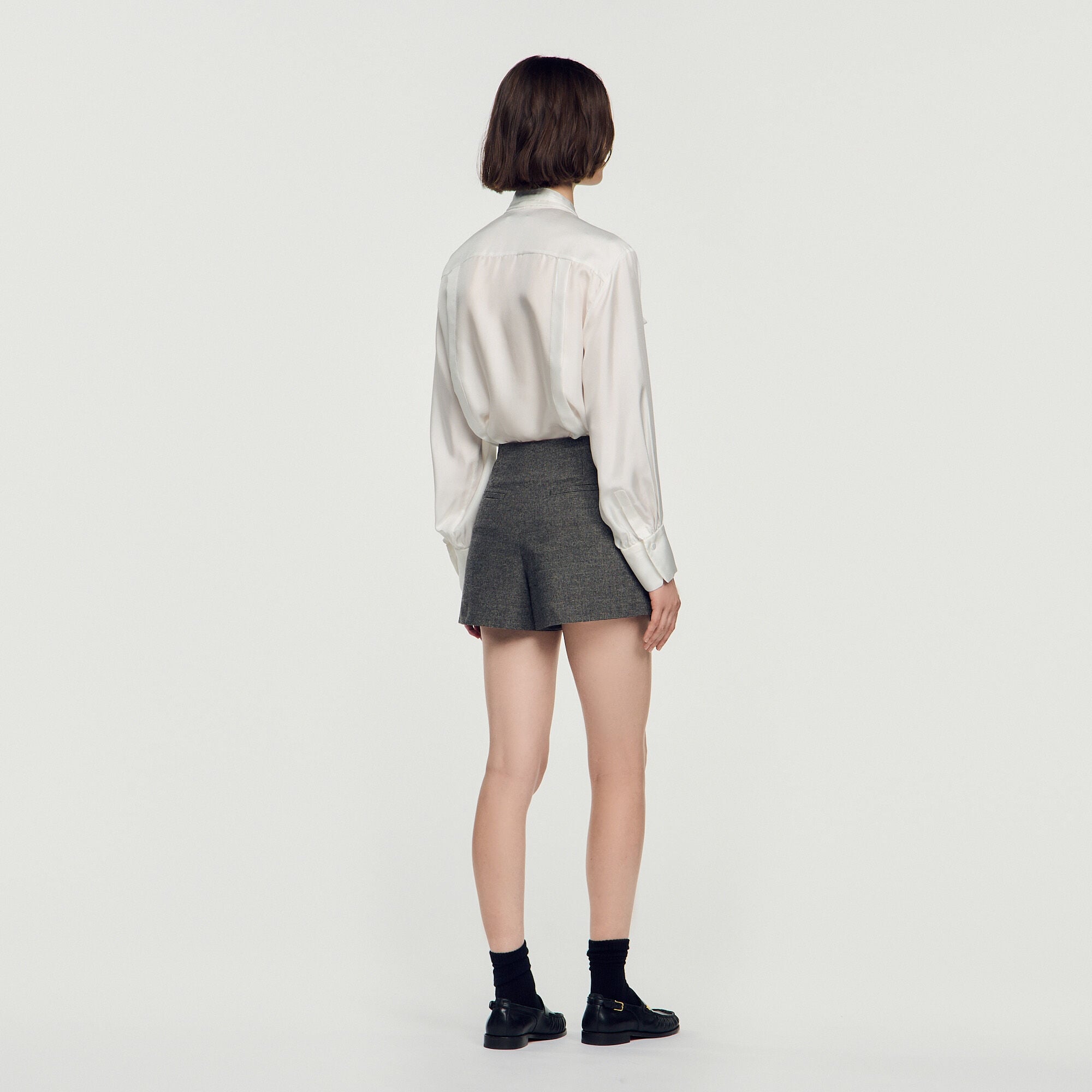 Short de lana pata de gallo - Mujer | Sandro