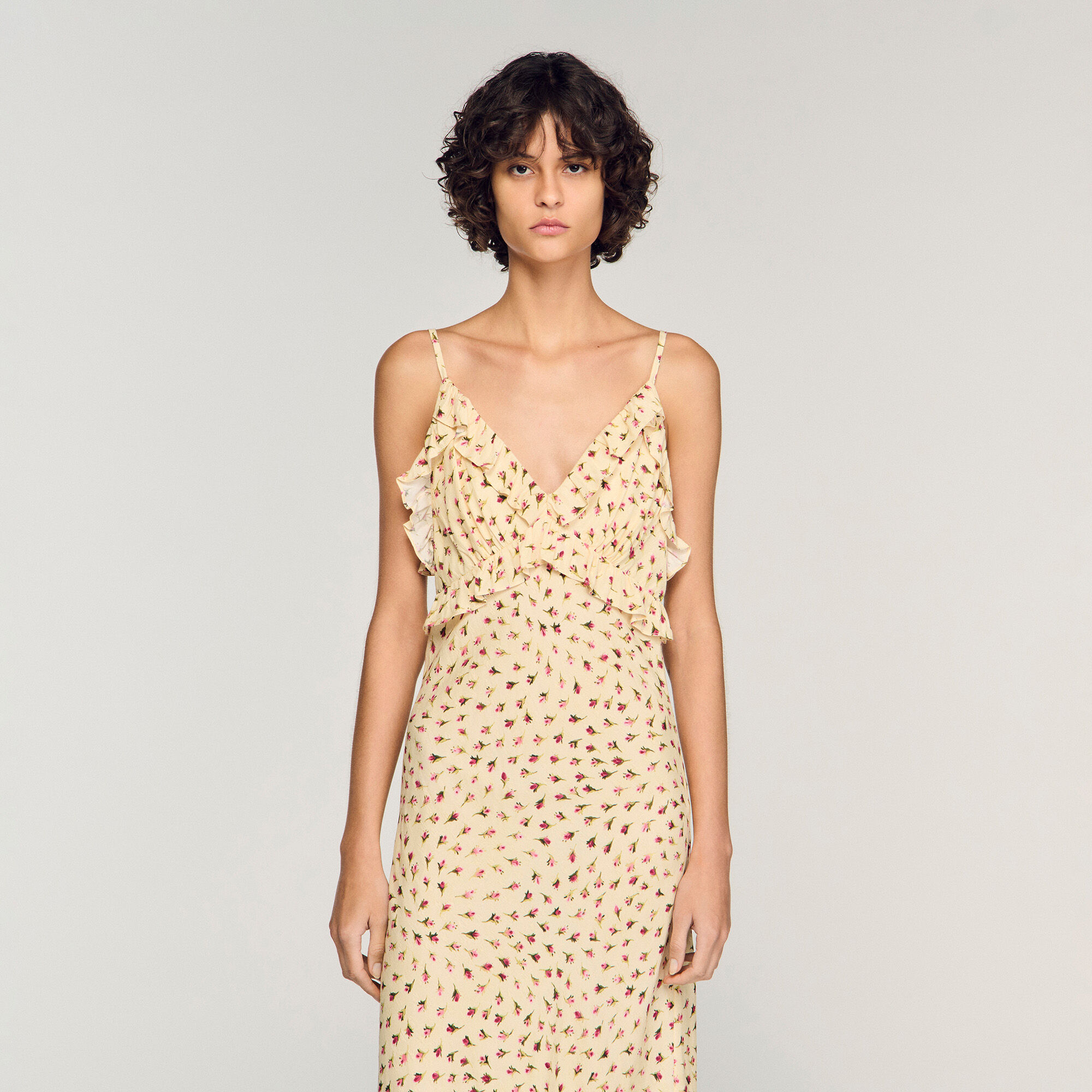 Vestido largo estampado de flores