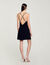 Vestido corto con tirantes de strass
