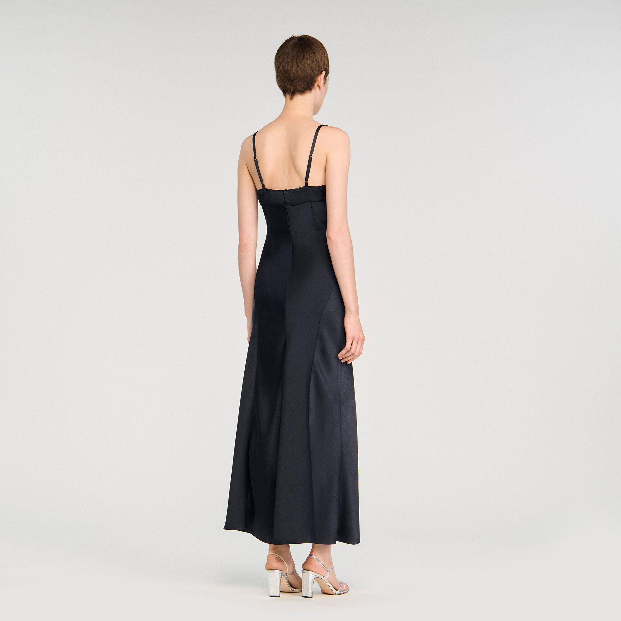 Vestido largo satinado