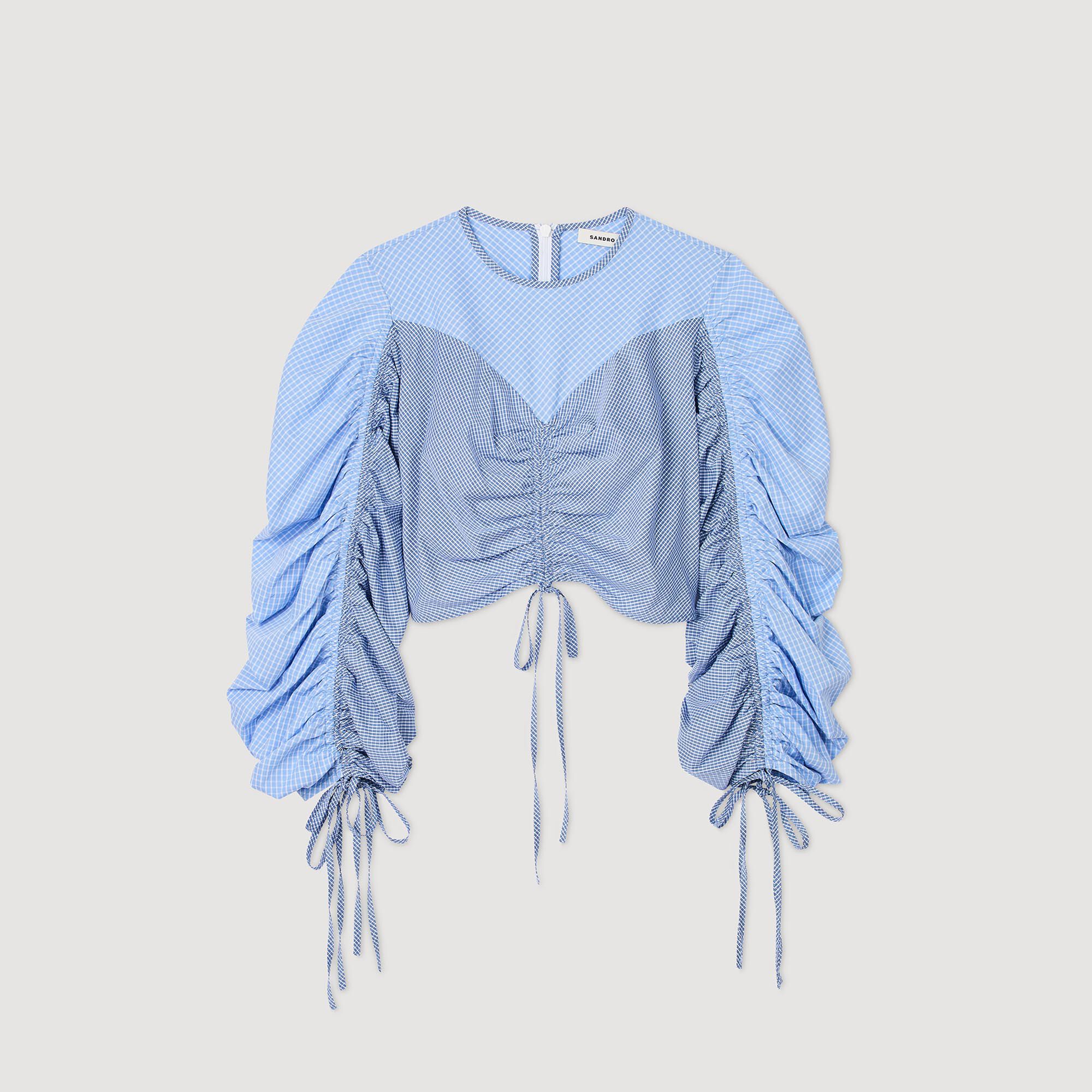 Top estampado con cintas