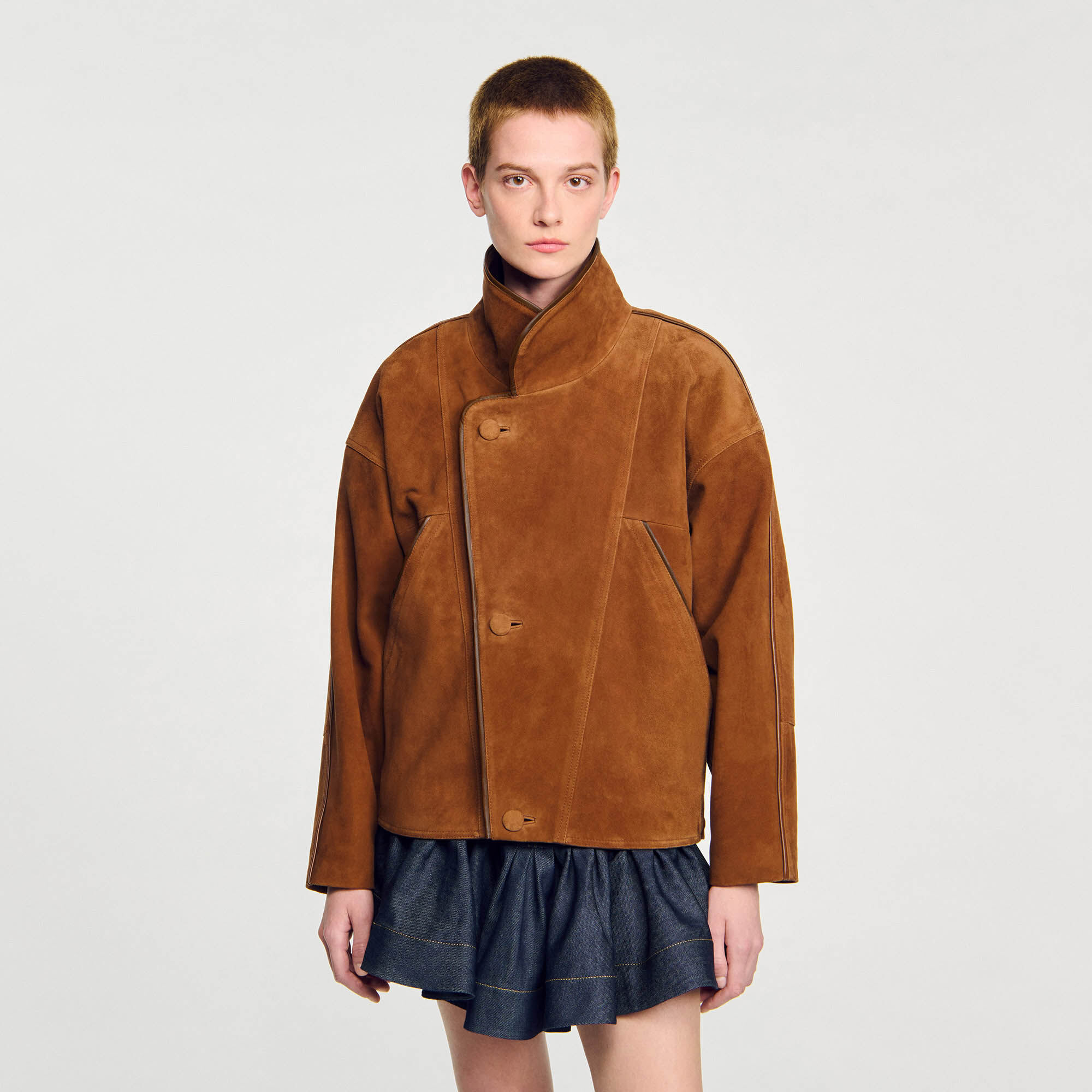 Cazadora de ante oversize