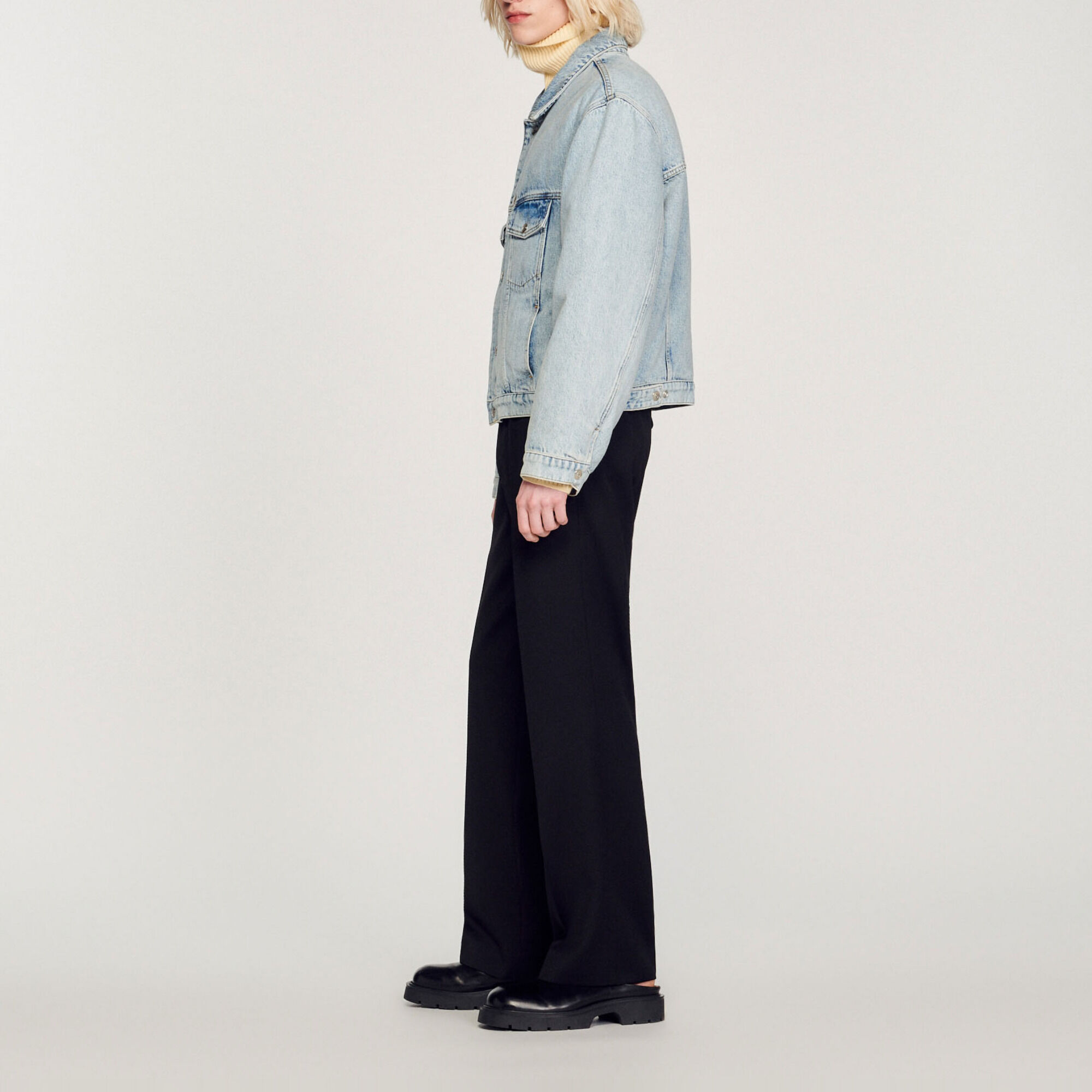 Cazadora de denim forrada con muletón