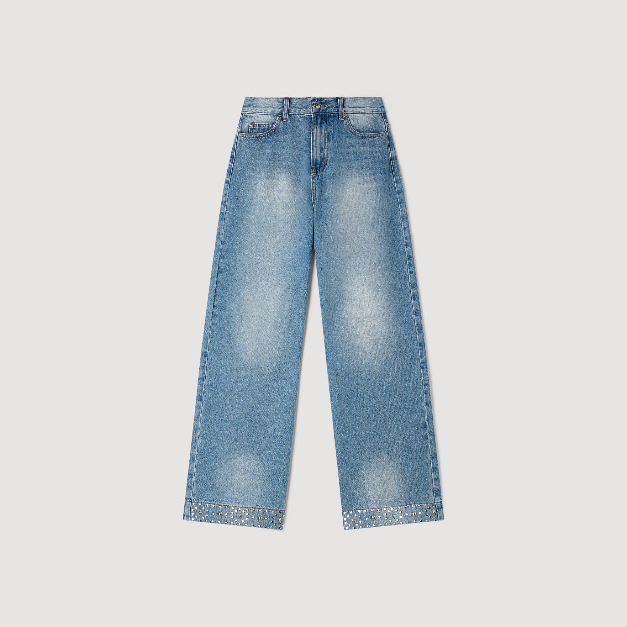 Vaquero recto con strass