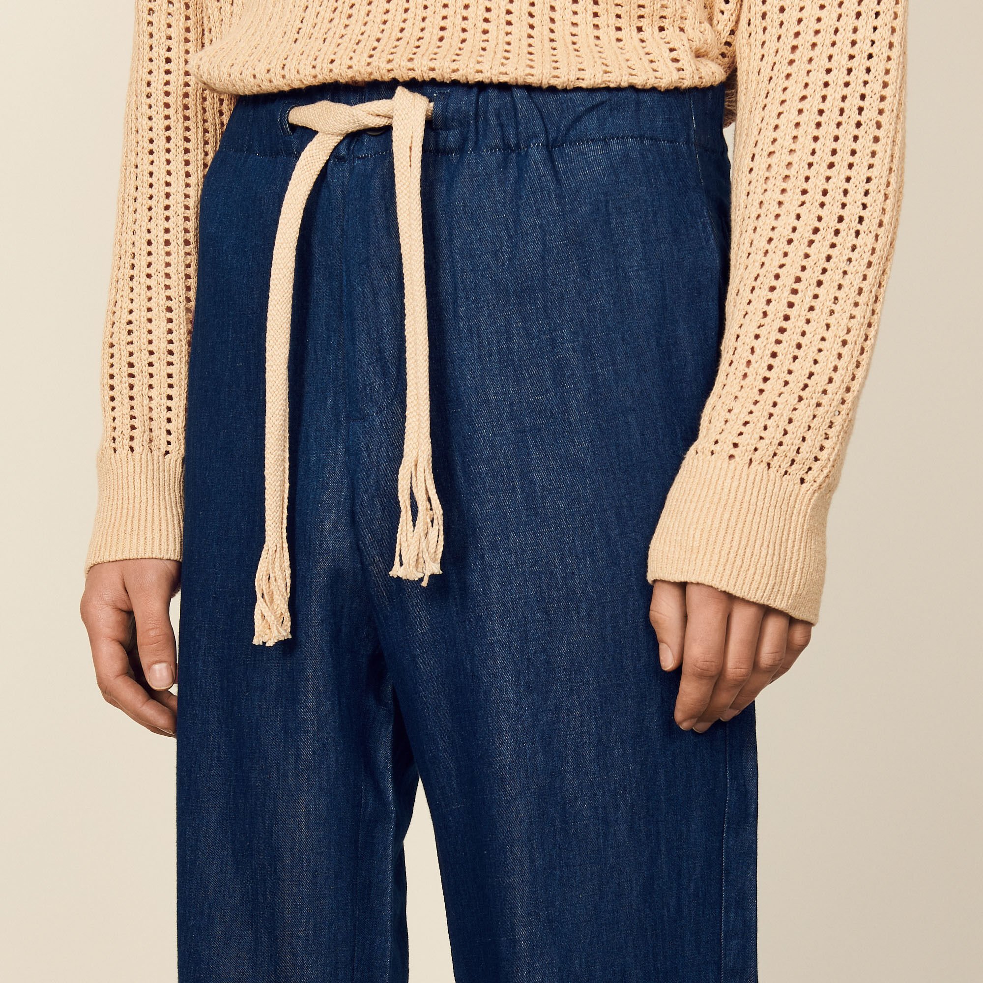 Pantalón ancho de cambray