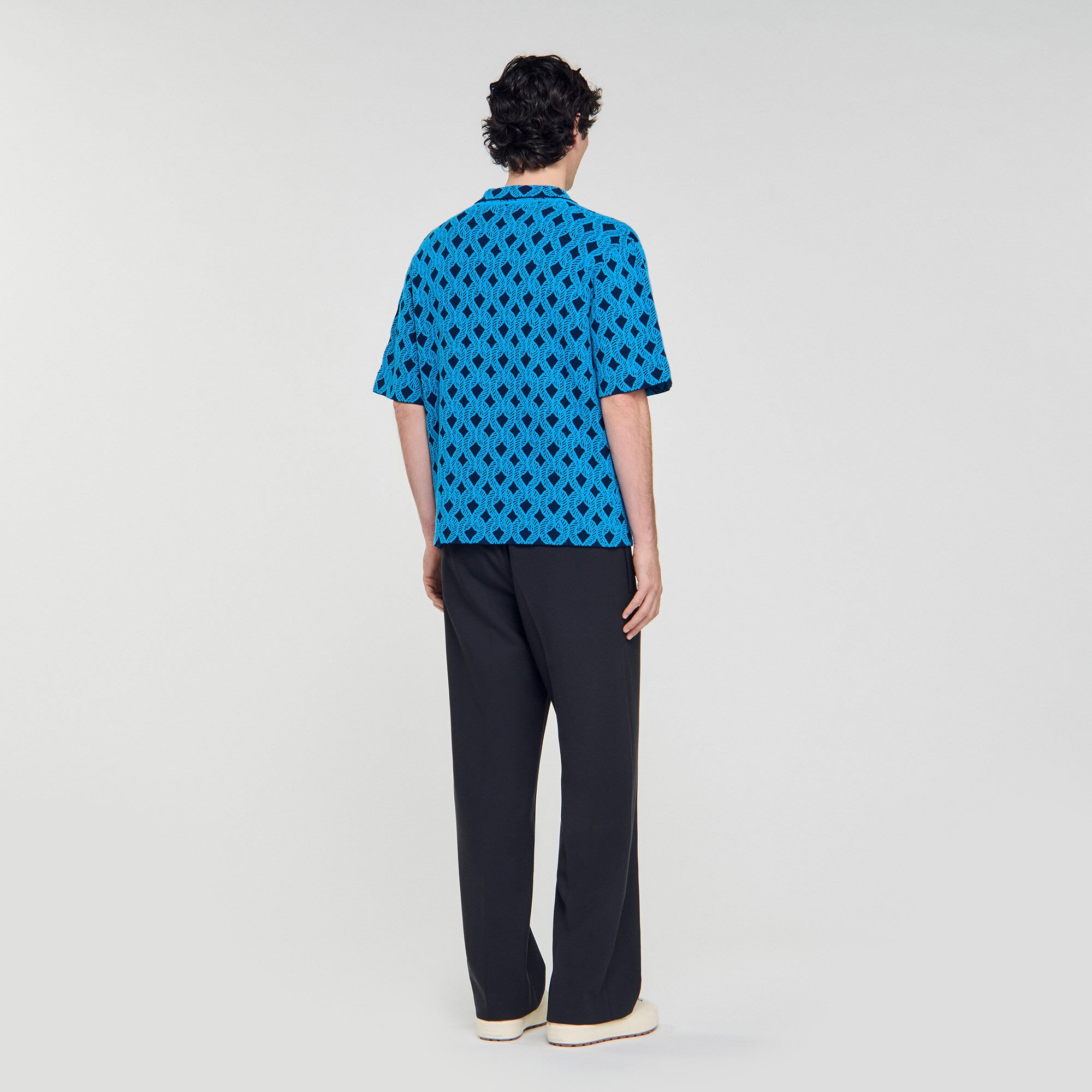 Camisa cárdigan de jacquard cuerda