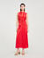 Vestido drapeado de raso