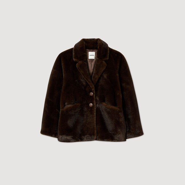 Abrigo chaqueta de pelo sintético