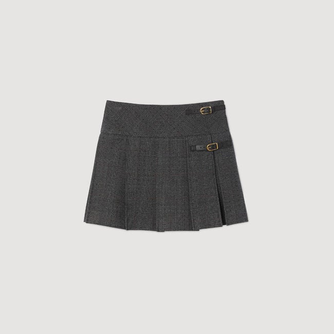 Falda corta de traje con strass