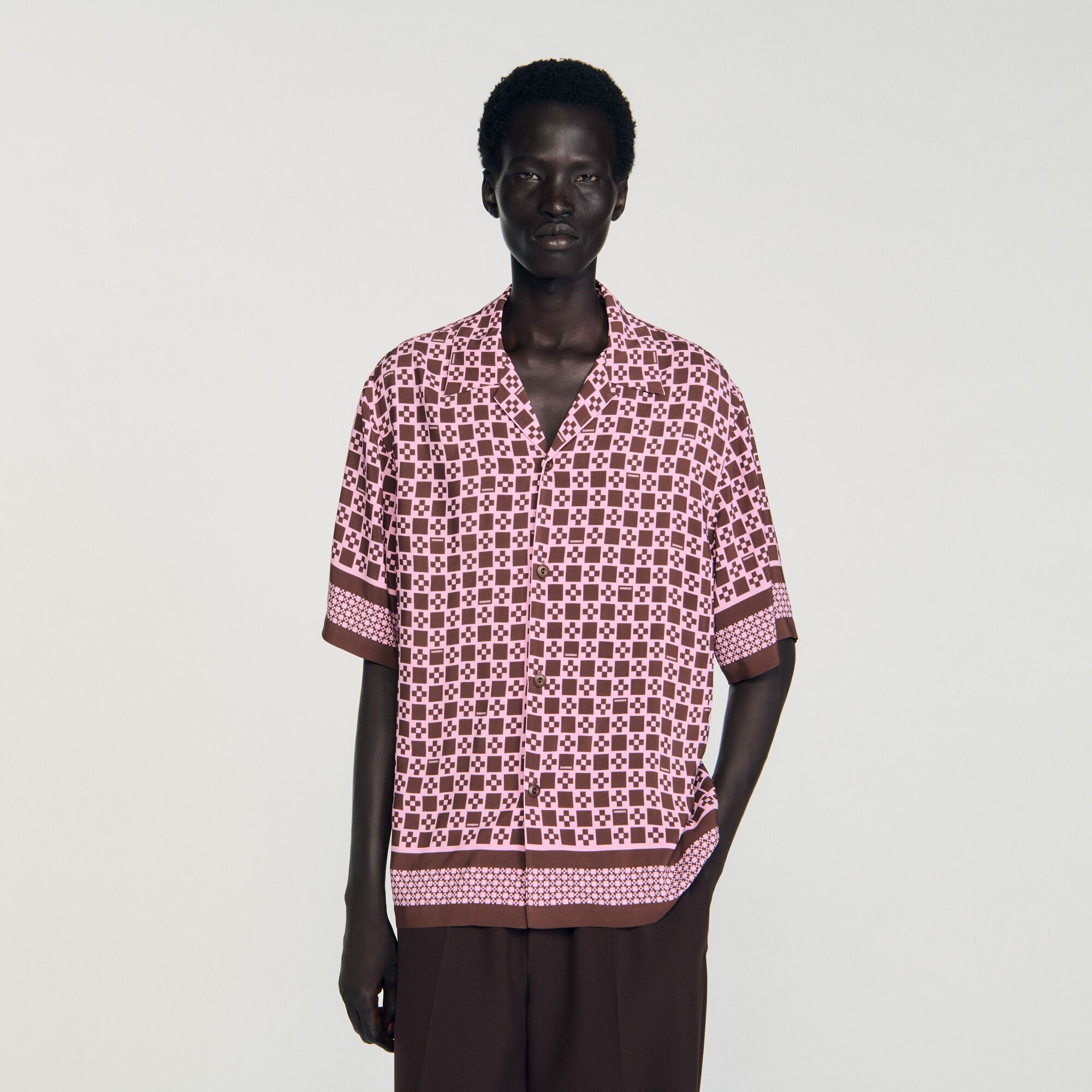 Camisa fluida con estampado Square Cross