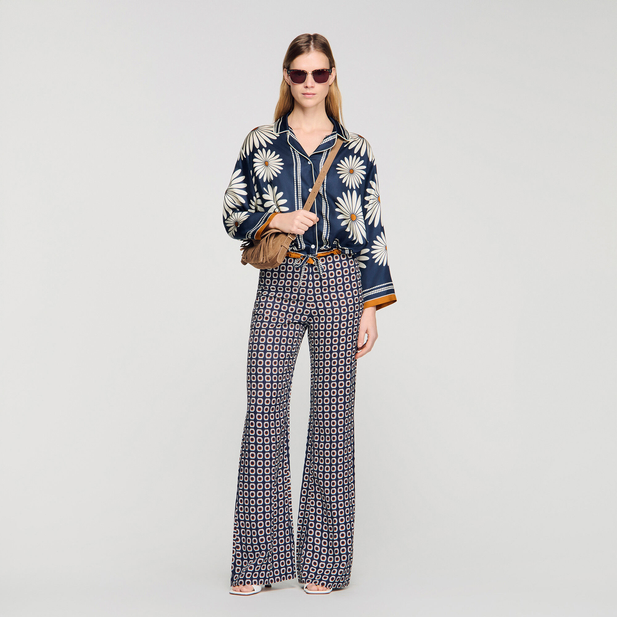 Camisa de seda con estampado floral