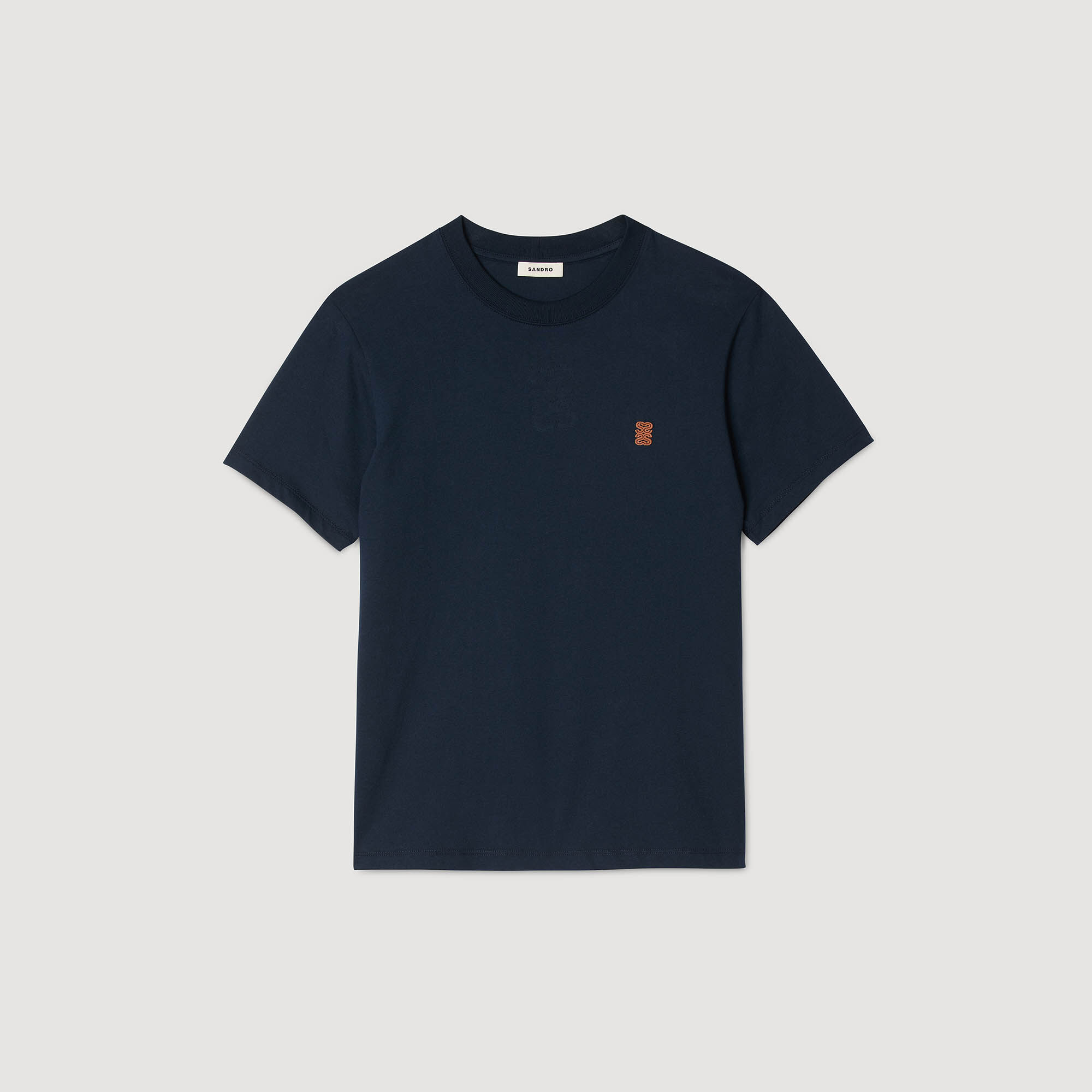 Camiseta con logotipo de cuero