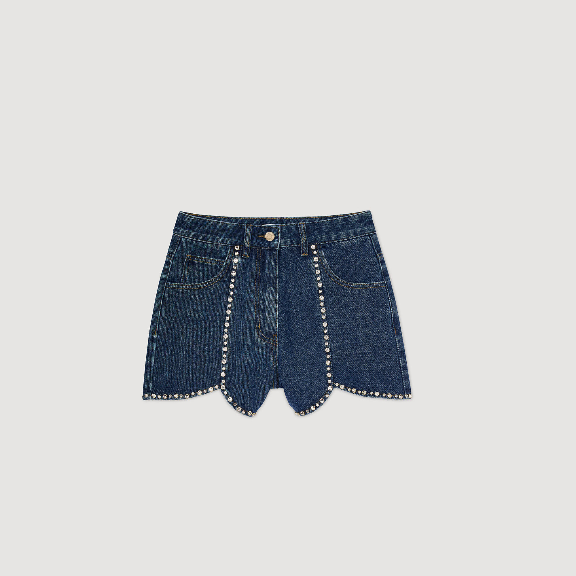 Pantalón corto vaquero con strass