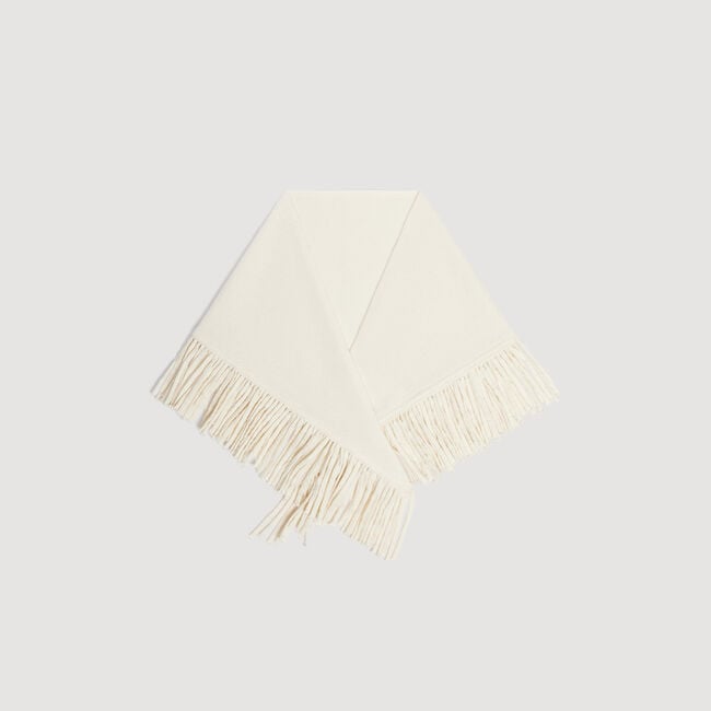 Fular triangular de lana con flecos - Mujer | Sandro