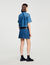 Falda corta de denim y cuero - Mujer | Sandro