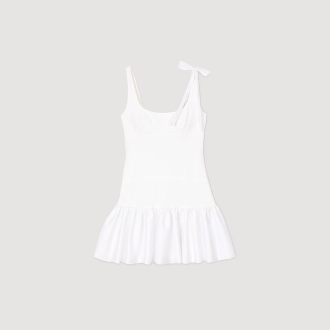 Vestido corto bimaterial