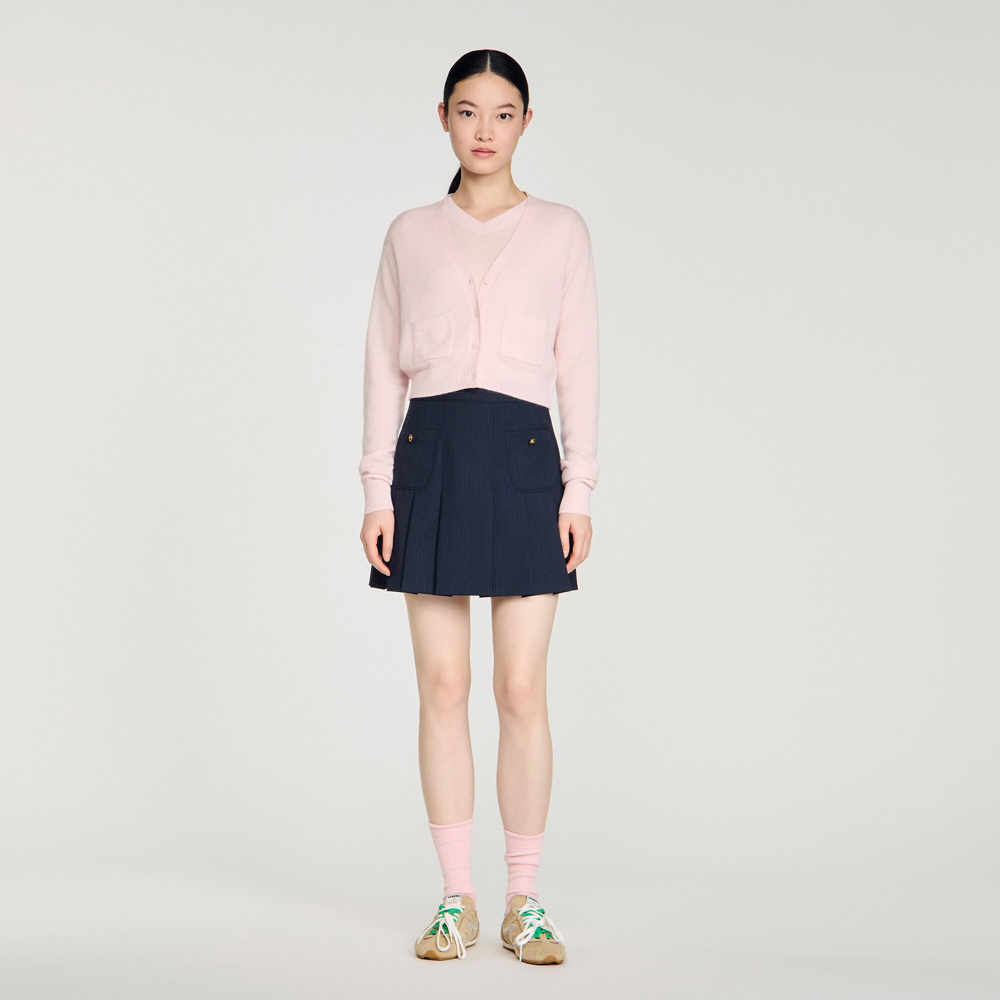 Cárdigan corto de lana y cachemira