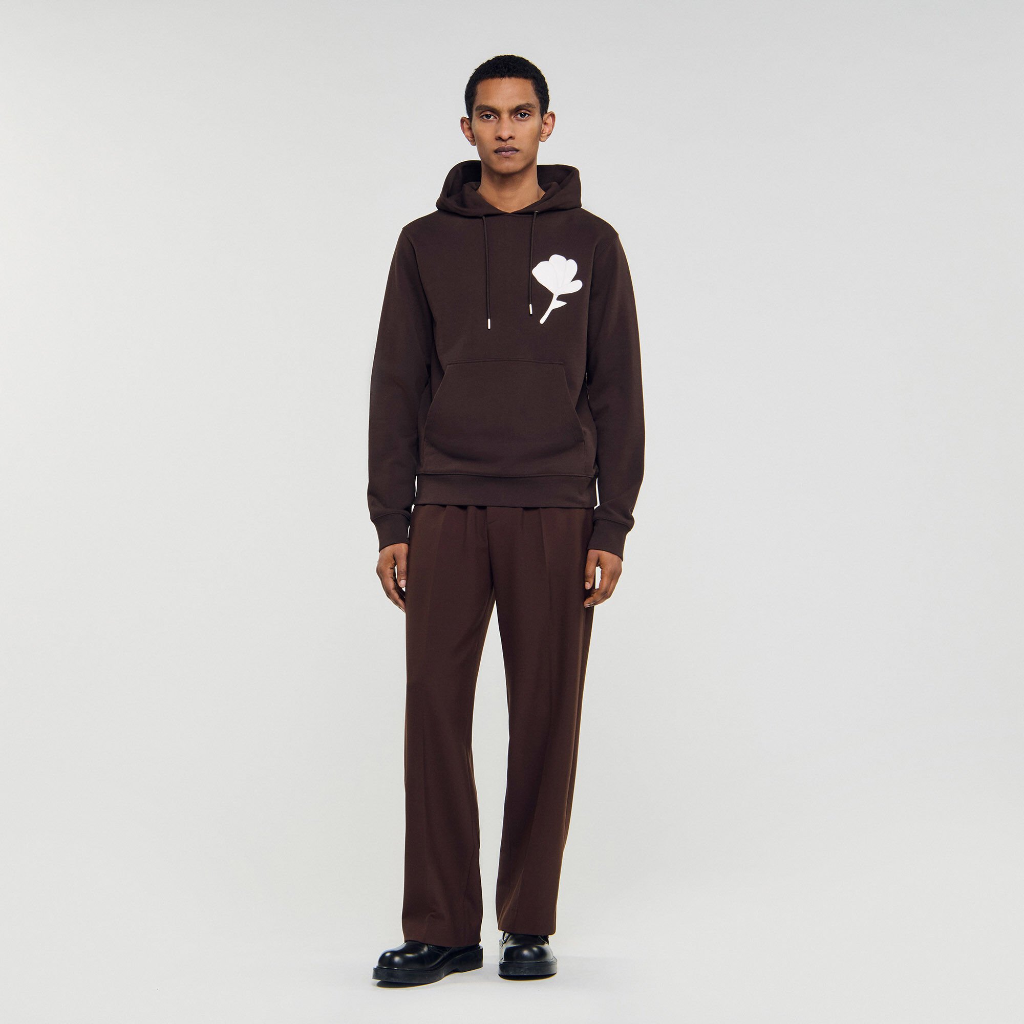Sudadera con parche de flor