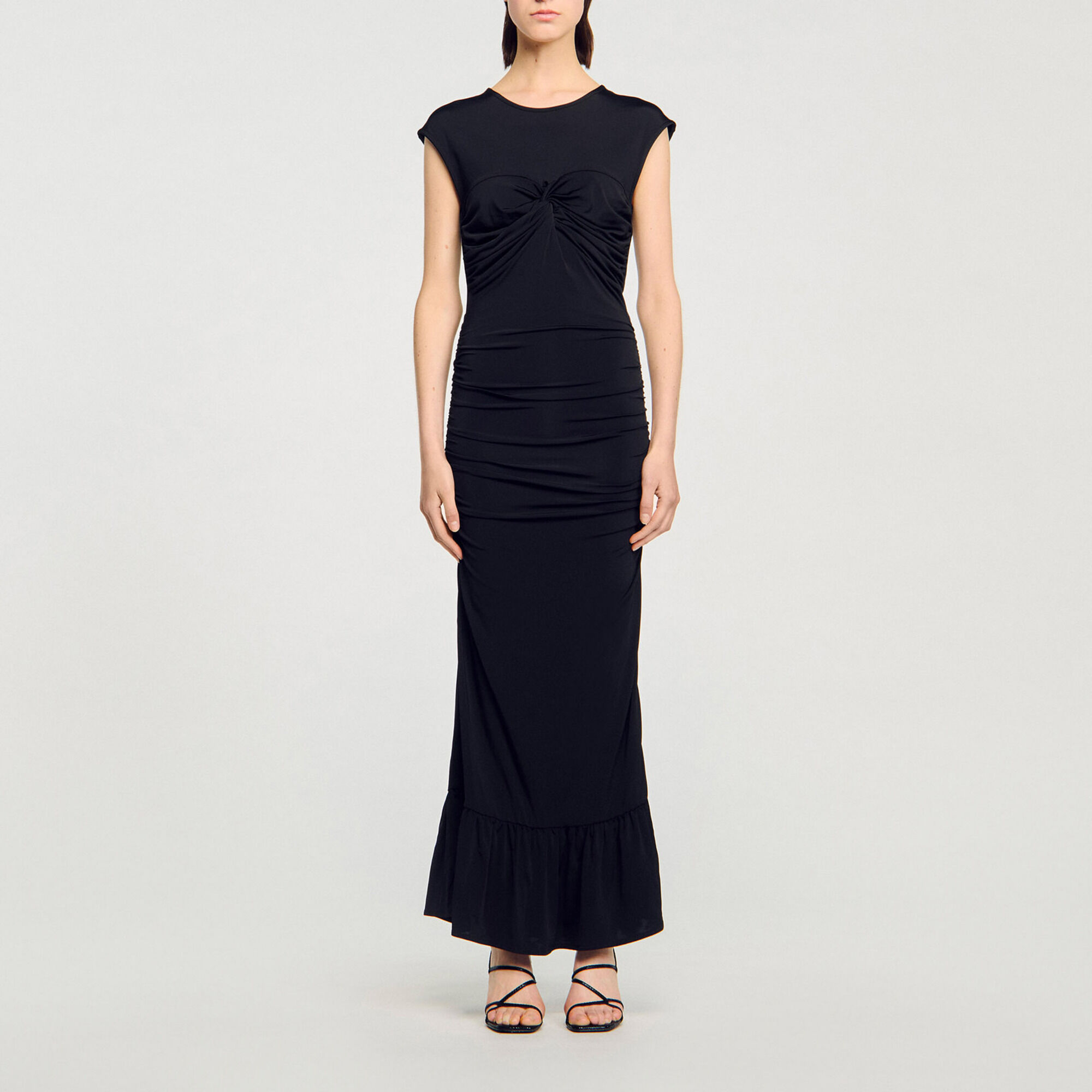 Vestido largo drapeado - Mujer | Sandro