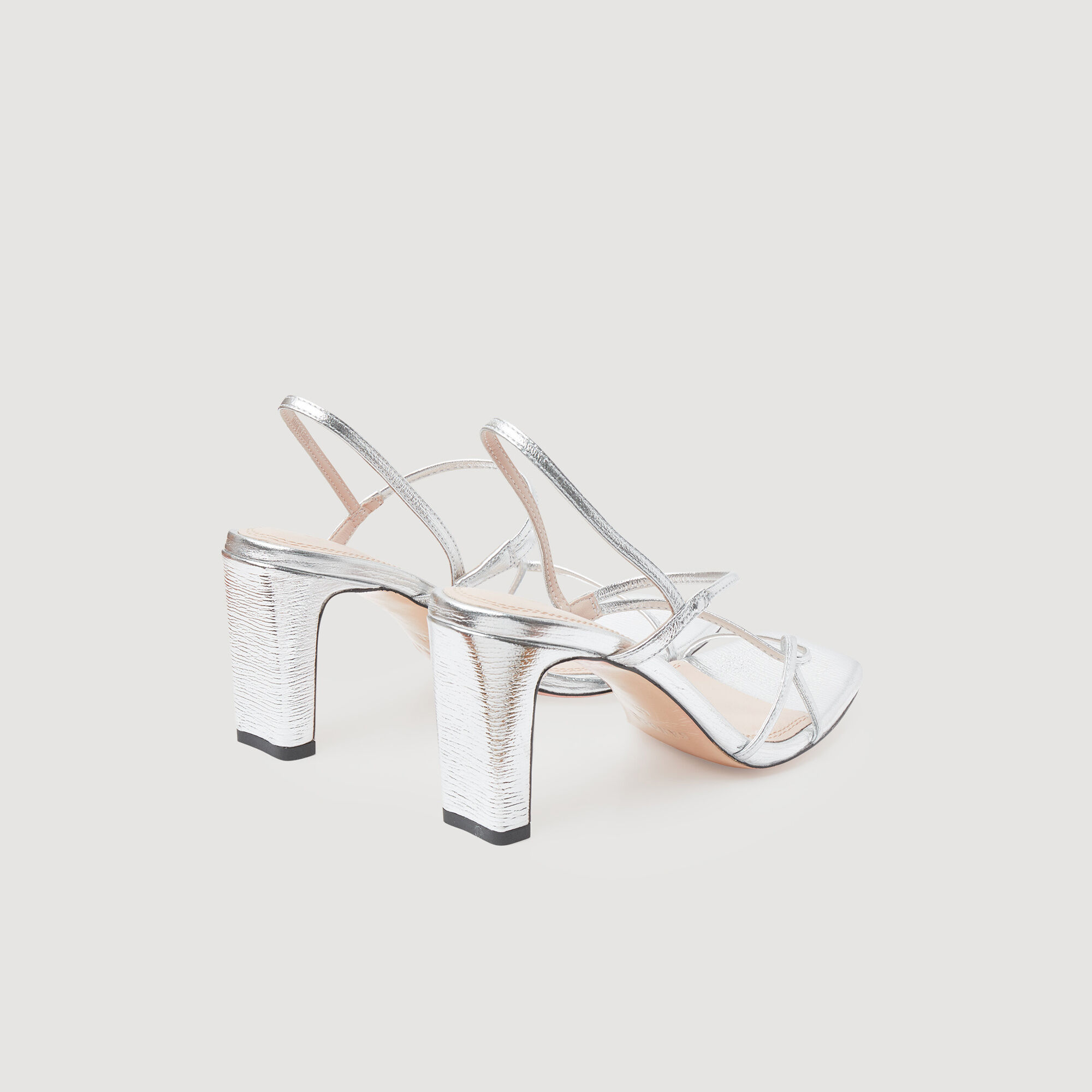 Sandalias de piel metalizada