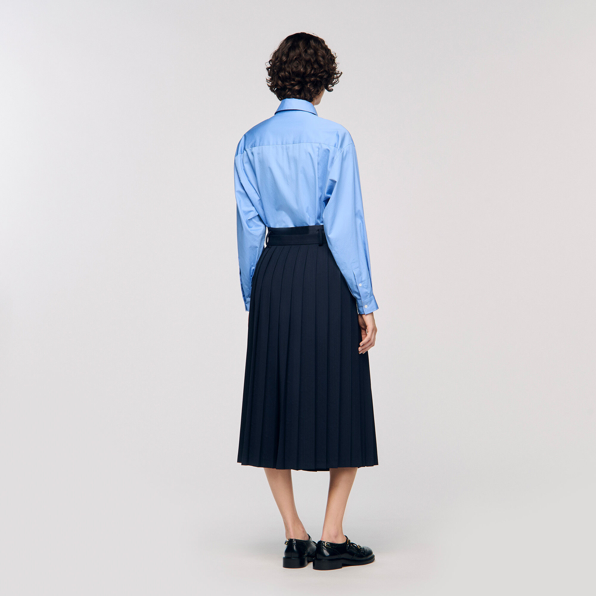 Falda larga plisada