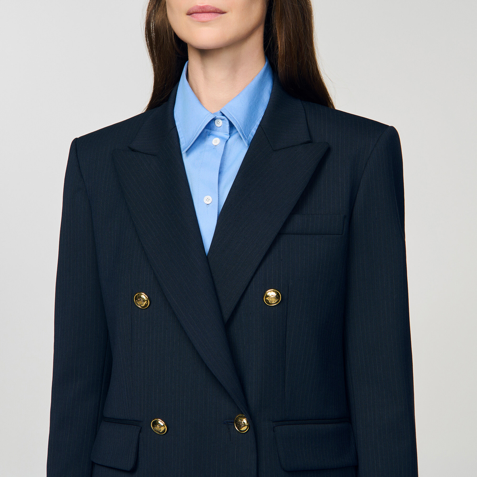 Chaqueta de rayas finas