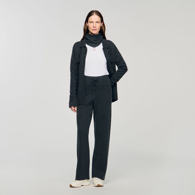 Pantalón de punto con strass