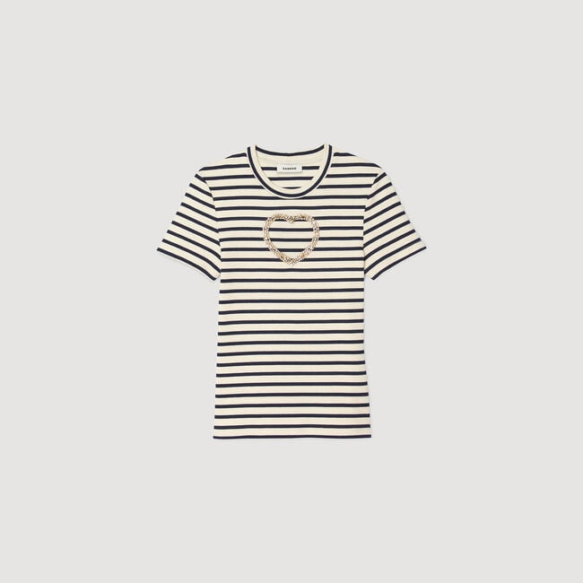 Camiseta corazón con strass